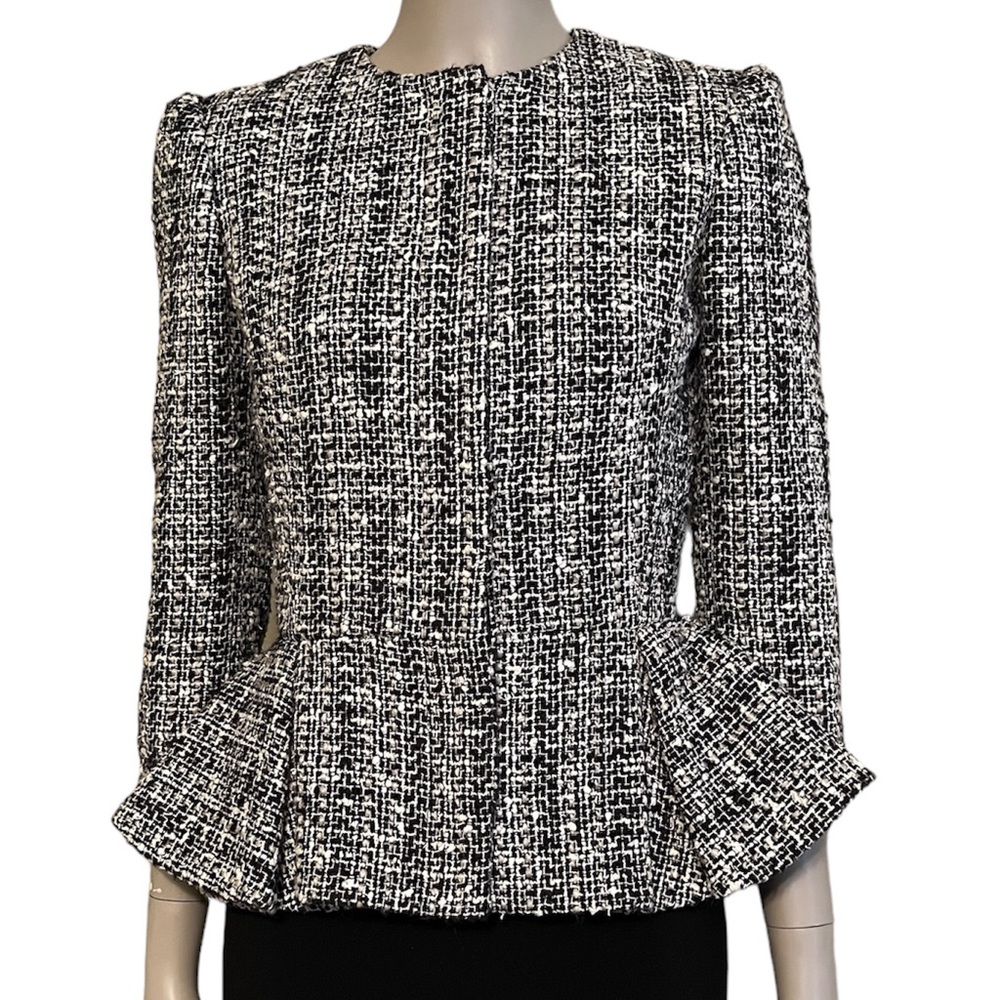 Alexander McQueen Tweed Peplum Blazer
